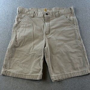 Carhartt Shorts Mens Size 34 Relaxed Fit Cargo Canvas Workwear Utility Beige